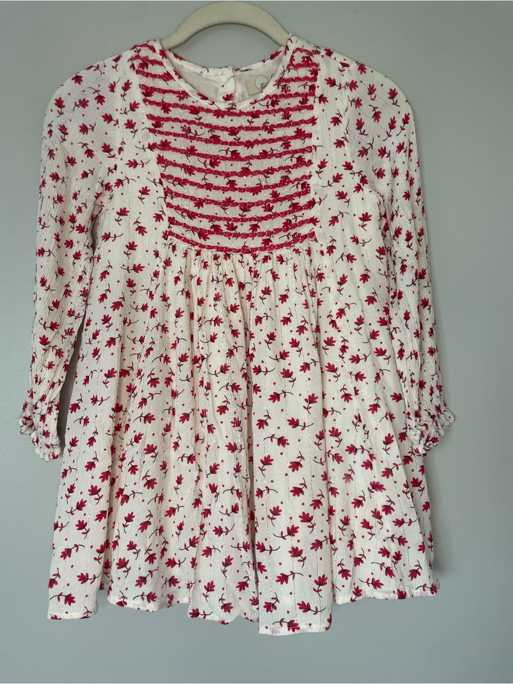 Peek Red Floral Print Long Sleeve Dress